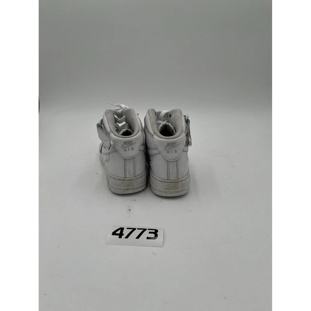 Nike Air Force 1 Mid LE Athletic Sneakers Youth Kids US 5Y White Leather Lace Up